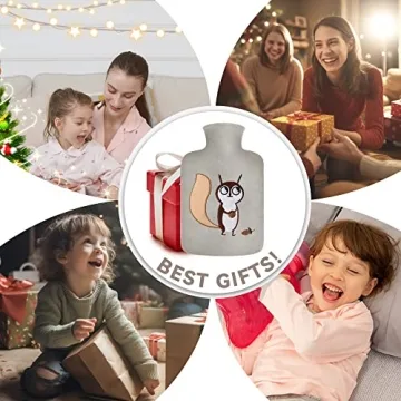 Samply 2L Hot Water Bottle Fleece Cover Pain Relief