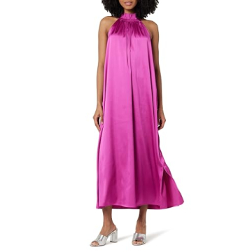 Elegant Women's Halter Maxi Dress in Wild Purple