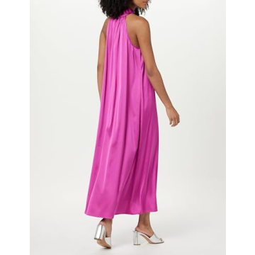 Elegant Women's Halter Maxi Dress in Wild Purple