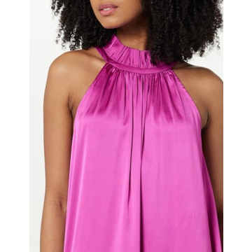 Elegant Women's Halter Maxi Dress in Wild Purple