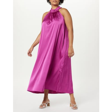 Elegant Women's Halter Maxi Dress in Wild Purple