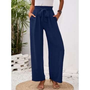 Heymoments Women's Wide Leg Lounge Pants with Pockets for Casual Summer Style