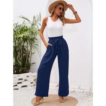 Heymoments Women's High Waisted Wide Leg Lounge Pants
