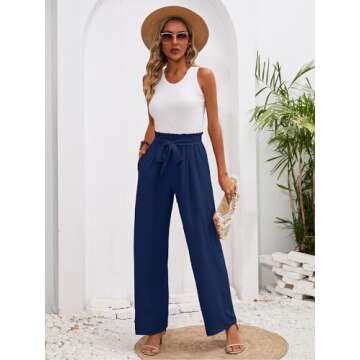 Heymoments Women's High Waisted Wide Leg Lounge Pants
