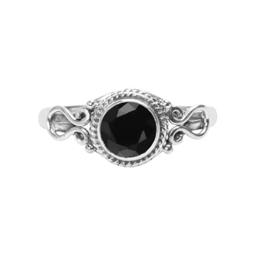 Black Tourmaline Handmade Sterling Silver Ring for Women - Elegant Natural Gemstone Jewelry