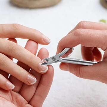 Cuticle Trimmer - Professional Nail Cuticle Nippers Cuticle Pusher Cuticle Cutter Scissors Sharp 3/4 Jaw Remover Clippers Stainless Steel Manicure Pedicure Tools Fingernails Toenails by Krisp Beauty