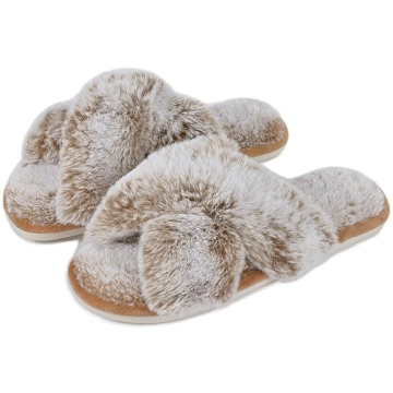 Cozyfurry Womens Cross Band Slippers - Stylish and Comfy Footwear