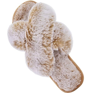 Cozyfurry Women’s Stylish Cross Band Slippers for Comfort