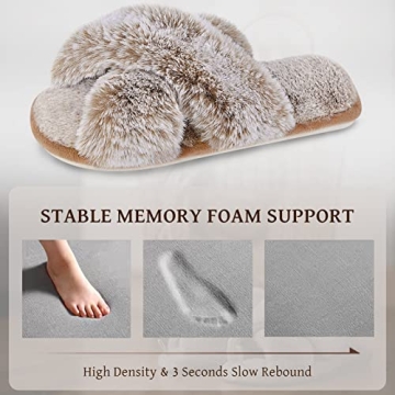 Cozyfurry Women’s Stylish Cross Band Slippers for Comfort