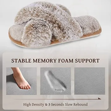 Cozyfurry Women’s Stylish Cross Band Slippers for Comfort