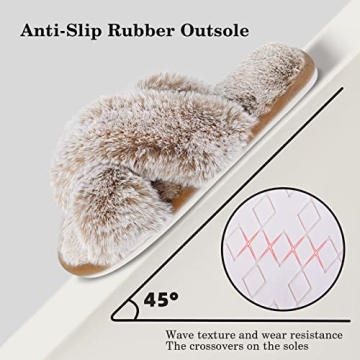 Cozyfurry Women’s Stylish Cross Band Slippers for Comfort