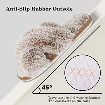 Cozyfurry Women’s Stylish Cross Band Slippers for Comfort