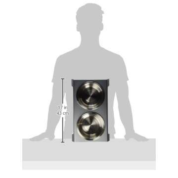 PetFusion Elevated Dog Bowls, Cat Bowls -- Premium Anodized Aluminum Feeder (Short 4"). Us Food Grade Stainless Steel Raised Bowls,Metallic Gray