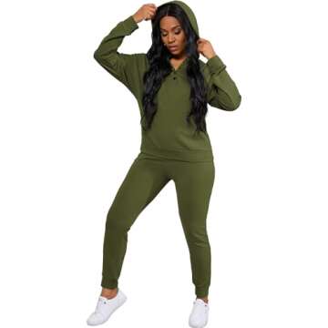 Nimsruc Two Piece Outfits For Women Jogging Suits Casual Sweatsuits Jogger Tracksuits Long Sleeve Ho...