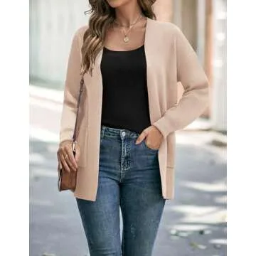 ZESICA Women's Leopard Print Open Front Cardigan for Fall Winter