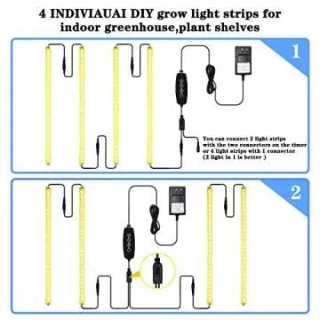 Mosthink LED Grow Light Strips 4 Packs - Enhance Your Indoor Garden with Energy-Efficient Sunlight Alternatives