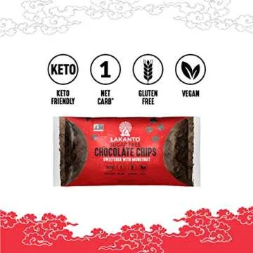 Lakanto Sugar Free Chocolate Chips - Monk Fruit Sweetener and Erythritol, Perfect for Baking, Pancakes, Muffins, Protein Bites, Melting, Mixing, Snacking, Gluten Free, Vegan (8 oz - Pack of 1)