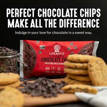 Lakanto Sugar Free Chocolate Chips - Monk Fruit Sweetener and Erythritol, Perfect for Baking, Pancakes, Muffins, Protein Bites, Melting, Mixing, Snacking, Gluten Free, Vegan (8 oz - Pack of 1)