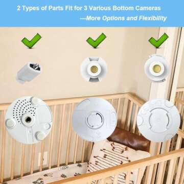HelloBaby Baby Monitor Mount for HB6550/ Pro/ HB6560/ HB65/ HB6339/ HB40/ HB6081/ HB66/ HB6351, 20 Inch Flexible Arm Bracket, Camera Holder Attaches to Crib Cot Shelves, Without Tools or Wall Damage