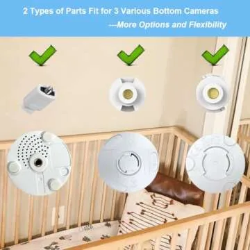HelloBaby Baby Monitor Mount for HB6550/ Pro/ HB6560/ HB65/ HB6339/ HB40/ HB6081/ HB66/ HB6351, 20 Inch Flexible Arm Bracket, Camera Holder Attaches to Crib Cot Shelves, Without Tools or Wall Damage