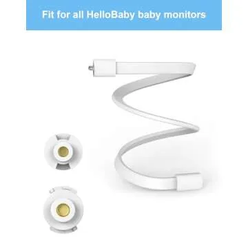 HelloBaby Baby Monitor Mount for HB6550/ Pro/ HB6560/ HB65/ HB6339/ HB40/ HB6081/ HB66/ HB6351, 20 Inch Flexible Arm Bracket, Camera Holder Attaches to Crib Cot Shelves, Without Tools or Wall Damage