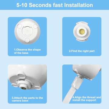 HelloBaby Baby Monitor Mount for HB6550/ Pro/ HB6560/ HB65/ HB6339/ HB40/ HB6081/ HB66/ HB6351, 20 Inch Flexible Arm Bracket, Camera Holder Attaches to Crib Cot Shelves, Without Tools or Wall Damage