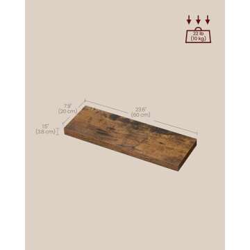 VASAGLE Wall Shelves Set of 3 for Stylish Home Organization