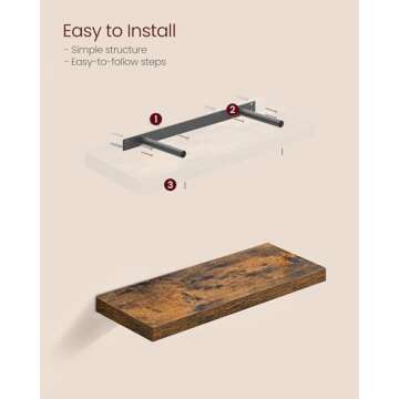 VASAGLE Wall Shelves Set of 3 for Stylish Home Organization