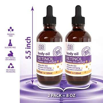 Dead Sea Collection Body Oil - Retinol & Vitamin E, Pack of 2 (4 Fl. Oz Each)