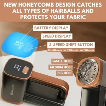 Rechargeable Electric Lint Remover with 3-Speed Adjustment