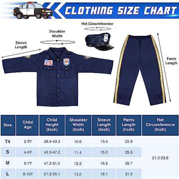 Joycover Police Officer Costume for Kids with Accessories