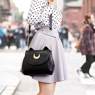 Chic OCT17 Kitty Cat Design Satchel for Women