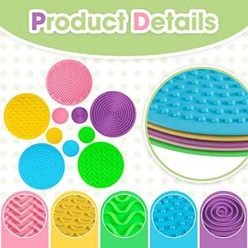 Lenwen 10 Pcs Matching Game Sensory Discs Sensory Pads Sensory Circles Mat Tactile Stimulation for Calming Sensory Play and Stimulating Early Learning Play, Supports Autistic and Processing Challenges