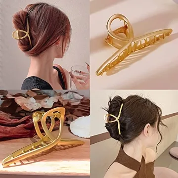 AIBEE Metal Hair Claw Clips - 4 Strong Clips for Women