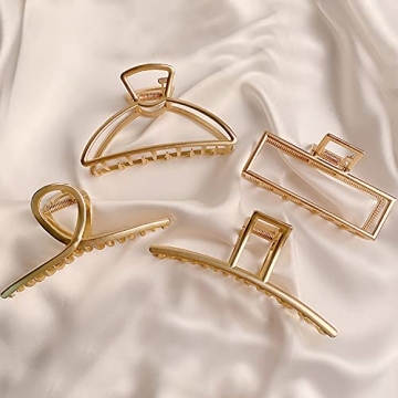 AIBEE Metal Hair Claw Clips - 4 Strong Clips for Women