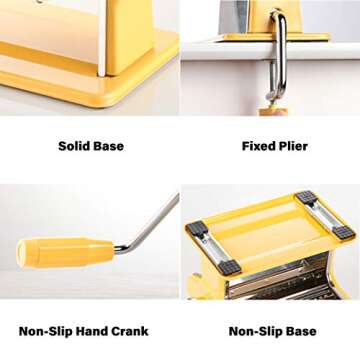 elabo Pasta Machine - Stainless Steel Roller Pasta Maker - 7 Adjustable Thickness Settings Noodles Maker with Hand Crank, Perfect for Spaghetti, Fettuccini, Lasagna or Dumpling Skins