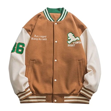 Aelfric Eden Vintage Patchwork Varsity Jacket - Stylish Oversized Streetwear
