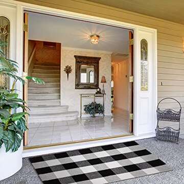 joybest Buffalo Plaid Doormat Rug for Home Entryway