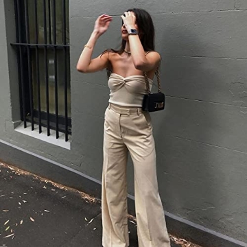 Stylish SAFRISIOR Twist Front Crop Top for Summer Fashion