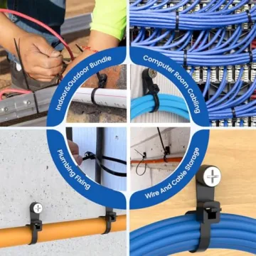 8 inch Heavy Duty Zip Ties with Screw Hole for Cords