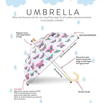 Hatley Kids Umbrella Groovy Butterflies Bright Fun