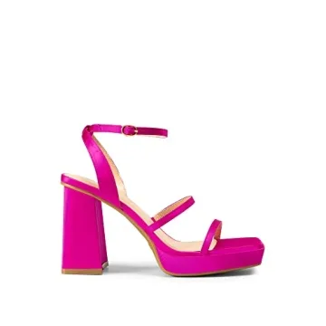 DREAM PAIRS Hot Pink Platform Strappy Heels for Women