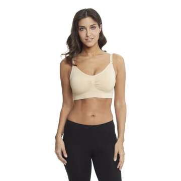 HOFISH Women's Full Cup Lightly Padded Wirefree Maternity Breastfeeding Nursing Bra Size 2XL