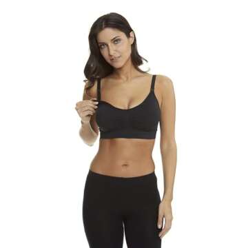 HOFISH Women's Full Cup Lightly Padded Wirefree Maternity Breastfeeding Nursing Bra Size 2XL