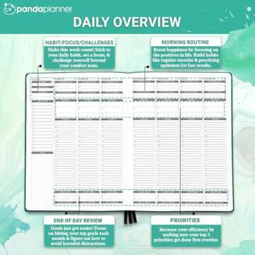 Panda Planner 2025 Undated Weekly Planner, Weekly To Do List Notebook with Habit Tracker - 8” x 11...