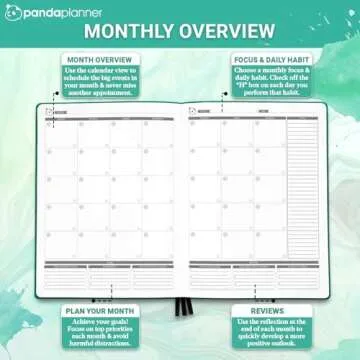 Panda Planner 2025 Undated Weekly Goal Planner - Turquoise