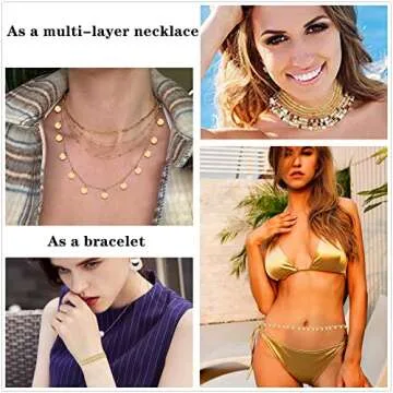 Honsny Waist Chain for Women, 14K Gold Beach Bikini Belly Chain Jewelry Waist Beads Body Chain, Summer Waist Body Chain Set