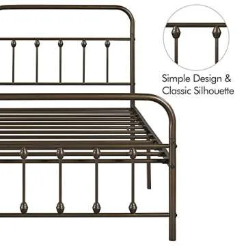 Elegant Twin Size Metal Bed Frame with Storage Solutions