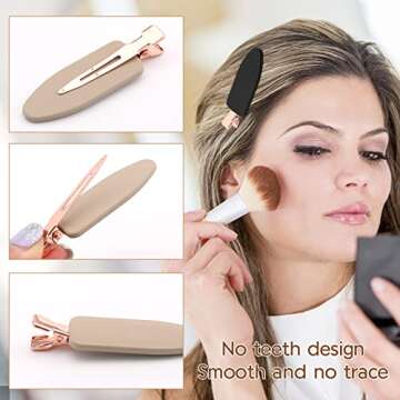 12PCS No Bend Hair Clips for Styling, Makeup, and Bangs - Non-slip, No Crease Pin Curl Clips for Thin Hair (2.3In, Brown)