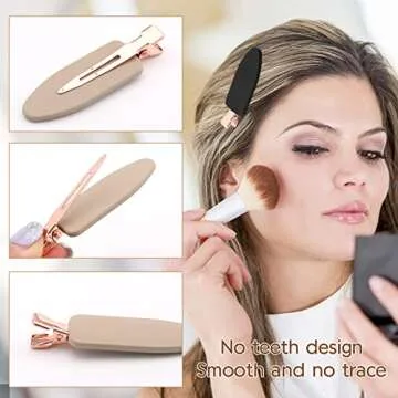 12PCS No Bend Hair Clips for Styling, Makeup, and Bangs - Non-slip, No Crease Pin Curl Clips for Thin Hair (2.3In, Brown)